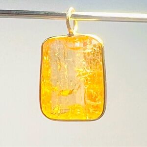 Natural Rare Imperial Topaz from Brazil Gem Charm 14k Gold